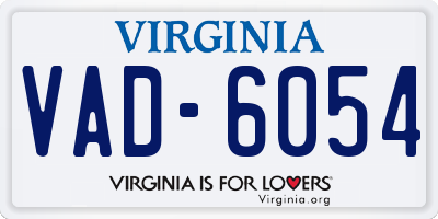 VA license plate VAD6054