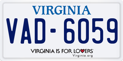 VA license plate VAD6059