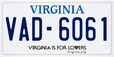 VA license plate VAD6061