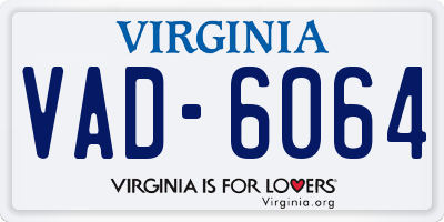 VA license plate VAD6064