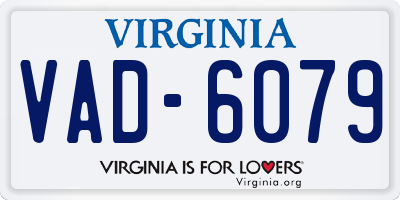 VA license plate VAD6079