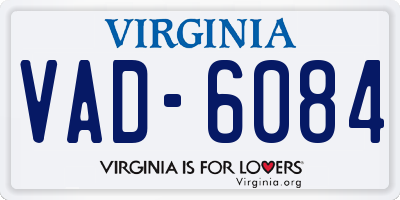 VA license plate VAD6084