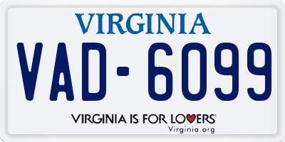 VA license plate VAD6099