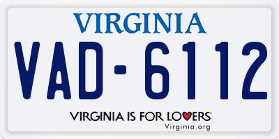 VA license plate VAD6112