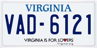 VA license plate VAD6121