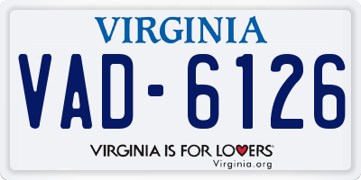 VA license plate VAD6126