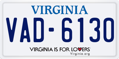 VA license plate VAD6130