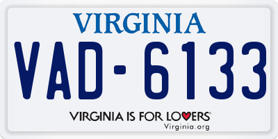 VA license plate VAD6133