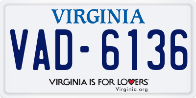 VA license plate VAD6136