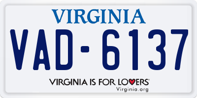 VA license plate VAD6137