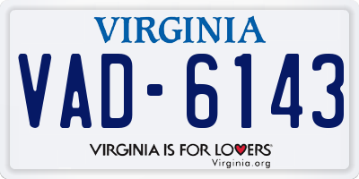 VA license plate VAD6143