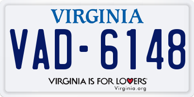 VA license plate VAD6148