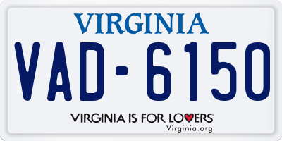 VA license plate VAD6150