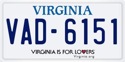 VA license plate VAD6151