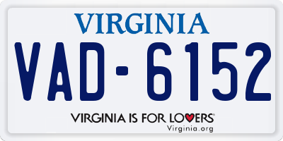 VA license plate VAD6152