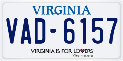 VA license plate VAD6157