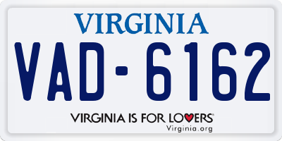 VA license plate VAD6162