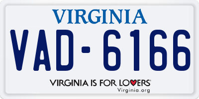 VA license plate VAD6166