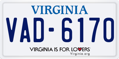 VA license plate VAD6170