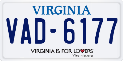 VA license plate VAD6177