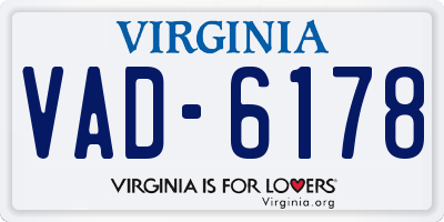 VA license plate VAD6178