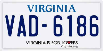 VA license plate VAD6186