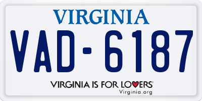 VA license plate VAD6187
