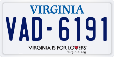 VA license plate VAD6191