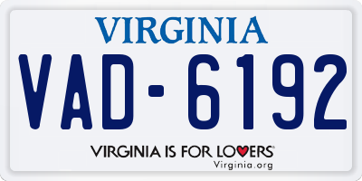 VA license plate VAD6192