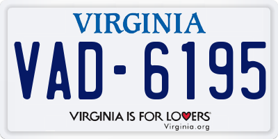VA license plate VAD6195