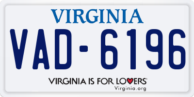 VA license plate VAD6196