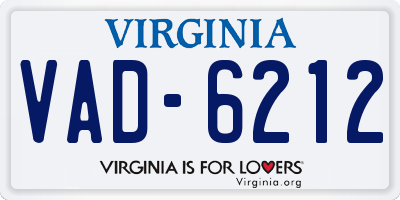 VA license plate VAD6212