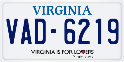 VA license plate VAD6219
