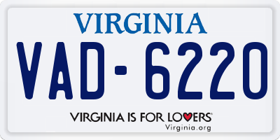 VA license plate VAD6220
