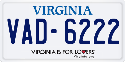 VA license plate VAD6222