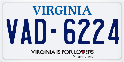 VA license plate VAD6224