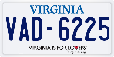 VA license plate VAD6225