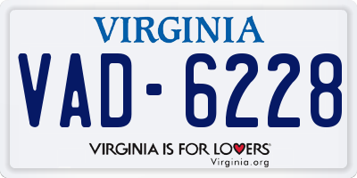 VA license plate VAD6228