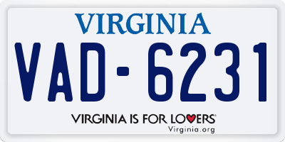 VA license plate VAD6231