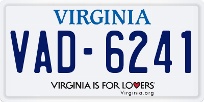 VA license plate VAD6241