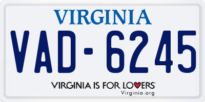 VA license plate VAD6245
