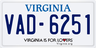 VA license plate VAD6251