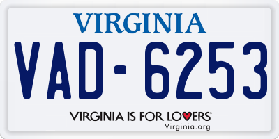 VA license plate VAD6253
