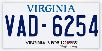 VA license plate VAD6254