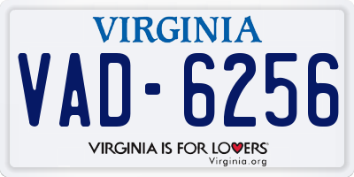 VA license plate VAD6256