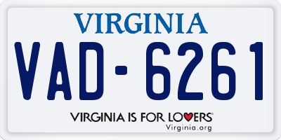 VA license plate VAD6261