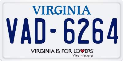 VA license plate VAD6264