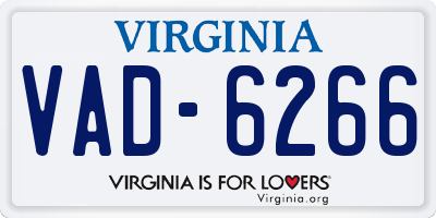 VA license plate VAD6266