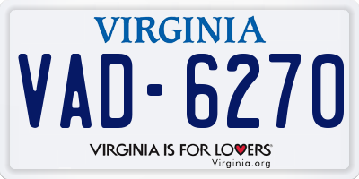 VA license plate VAD6270