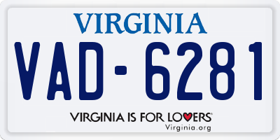 VA license plate VAD6281